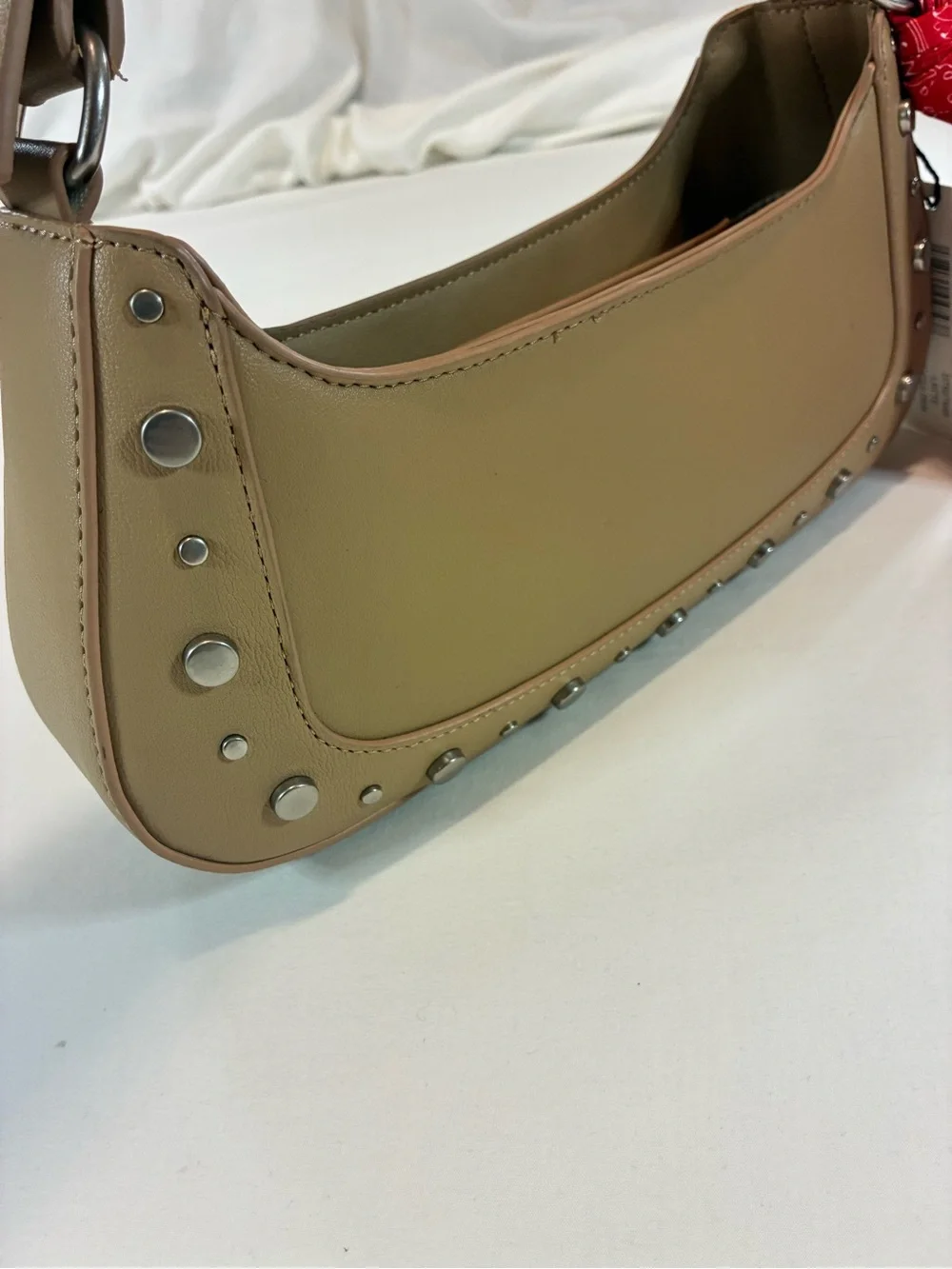 Steve Madden Tan Shoulder Bag with Red Bandana Accent
